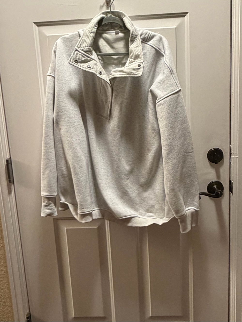 Light Gray Women's Pullover Snap-Button Sweater